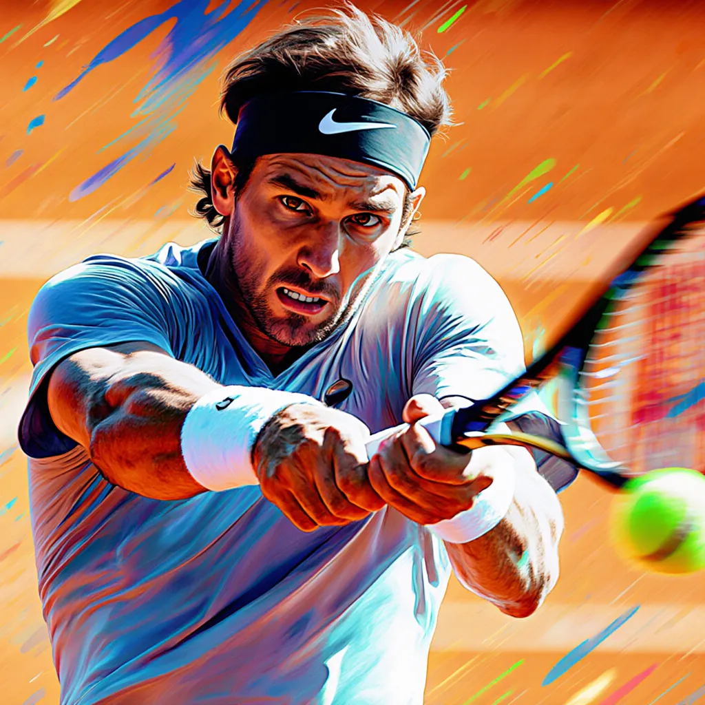 Flux Krea Example 1 - Tennis Player Action Shot