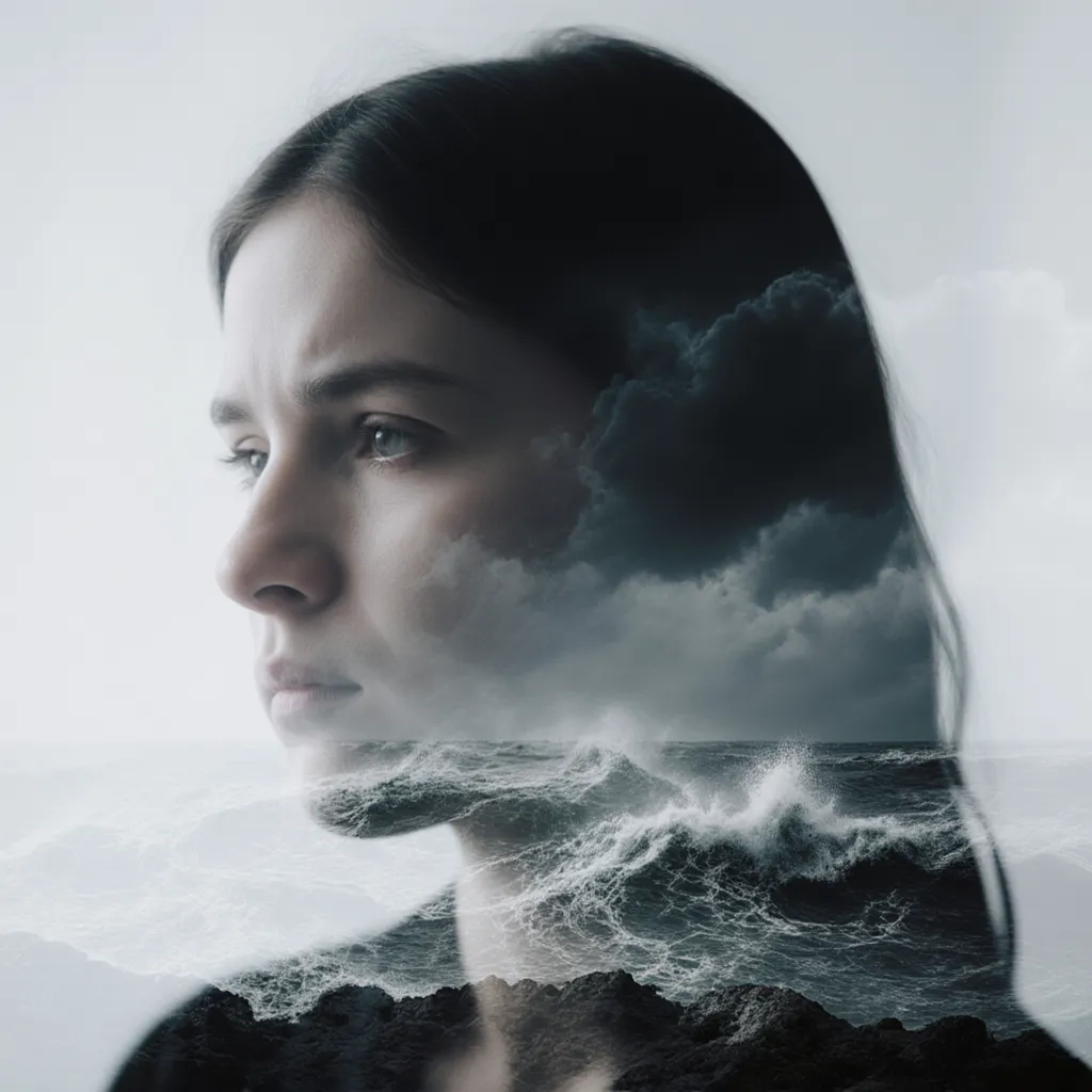 Flux Krea Example 3 - Double Exposure Portrait
