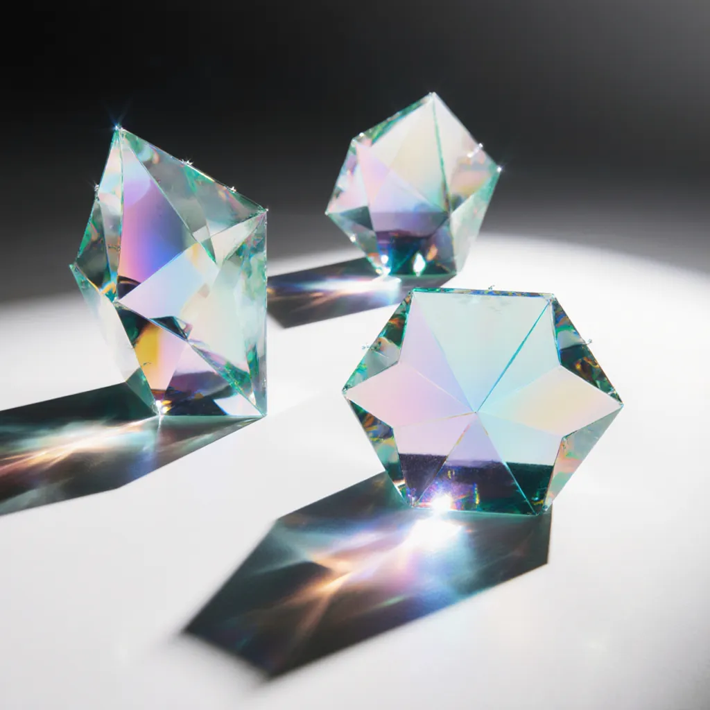Flux Krea Generated Glass Sculpture - Geometric Art